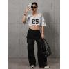 imageSOLY HUX Jersey Shirts for Women Y2k Crop Tops Streetwear Sportswear Short Sleeve TShirt Cute Football Jersey TopWhite Printed