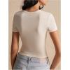 imageSOLY HUX Womens Crop Tops Y2K Short Sleeve Shirts Cute Bow Embroidery Tee Shirts Summer TopsApricot Bow