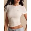 imageSOLY HUX Womens Crop Tops Y2K Short Sleeve Shirts Cute Bow Embroidery Tee Shirts Summer TopsApricot Bow
