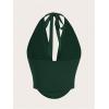 imageSOLY HUX Womens Halter Draped Front Tank Top Sexy Backless Going Out Crop Vest TopsDark Green