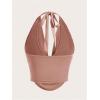 imageSOLY HUX Womens Halter Draped Front Tank Top Sexy Backless Going Out Crop Vest TopsDusty Pink