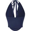imageSOLY HUX Womens Halter Draped Front Tank Top Sexy Backless Going Out Crop Vest TopsNavy Blue