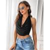 imageSOLY HUX Womens Halter Draped Front Tank Top Sexy Backless Going Out Crop Vest TopsPlain Black