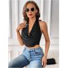 imageSOLY HUX Womens Halter Draped Front Tank Top Sexy Backless Going Out Crop Vest TopsPlain Black