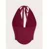 imageSOLY HUX Womens Halter Draped Front Tank Top Sexy Backless Going Out Crop Vest TopsPlain Burgundy