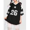imageSOLY HUX Womens Jersey Shirts Y2K Graphic Tees Streetwear Cute Football Jerseys Oversized TShirt TopsBlack Graphic