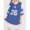 imageSOLY HUX Womens Jersey Shirts Y2K Graphic Tees Streetwear Cute Football Jerseys Oversized TShirt TopsDark Blue