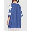 imageSOLY HUX Womens Jersey Shirts Y2K Graphic Tees Streetwear Cute Football Jerseys Oversized TShirt TopsDark Blue
