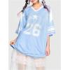 imageSOLY HUX Womens Jersey Shirts Y2K Graphic Tees Streetwear Cute Football Jerseys Oversized TShirt TopsLight Blue