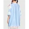 imageSOLY HUX Womens Jersey Shirts Y2K Graphic Tees Streetwear Cute Football Jerseys Oversized TShirt TopsLight Blue