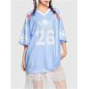 imageSOLY HUX Womens Jersey Shirts Y2K Graphic Tees Streetwear Cute Football Jerseys Oversized TShirt TopsLight Blue