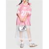 imageSOLY HUX Womens Jersey Shirts Y2K Graphic Tees Streetwear Cute Football Jerseys Oversized TShirt TopsPink Graphic