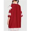 imageSOLY HUX Womens Jersey Shirts Y2K Graphic Tees Streetwear Cute Football Jerseys Oversized TShirt TopsRed Graphic