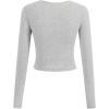 imageSOLY HUX Womens Long Sleeve Y2K Crop Tops Fitted Graphic Tees Star Number Print Going Out T Shirts Striped ShirtGrey Letter