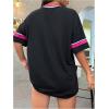 imageSOLY HUX Womens Oversized Jersey Shirts V Neck Graphic Tees Summer Baggy Blokecore TShirt TopsBlack Graphic