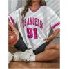 imageSOLY HUX Womens Oversized Jersey Shirts V Neck Graphic Tees Summer Baggy Blokecore TShirt TopsWhite Pink Multi