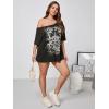 imageSOLY HUX Womens Plus Size Off The Shoulder Tops Graphic Tees Y2K Clothes Casual Short Sleeve Oversized T ShirtsBlack Graphic