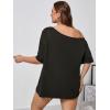 imageSOLY HUX Womens Plus Size Off The Shoulder Tops Graphic Tees Y2K Clothes Casual Short Sleeve Oversized T ShirtsBlack Graphic