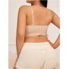 imageSOLY HUX Womens Plus Size Strapless Seamless Bra Wireless Bandeau Bralette with Transparent StrapsSolid Apricot