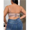 imageSOLY HUX Womens Plus Size Strapless Seamless Bra Wireless Bandeau Bralette with Transparent StrapsSolid Beige