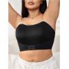 imageSOLY HUX Womens Plus Size Strapless Seamless Bra Wireless Bandeau Bralette with Transparent StrapsSolid Black