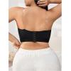 imageSOLY HUX Womens Plus Size Strapless Seamless Bra Wireless Bandeau Bralette with Transparent StrapsSolid Black