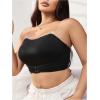 imageSOLY HUX Womens Plus Size Strapless Seamless Bra Wireless Bandeau Bralette with Transparent StrapsSolid Black