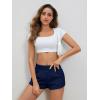 imageSOLY HUX Womens Sweat Shorts Casual Summer Elastic High Waist Running Lounge Shorts with PocketsDark Blue