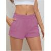 imageSOLY HUX Womens Sweat Shorts Casual Summer Elastic High Waist Running Lounge Shorts with PocketsDusty Pink