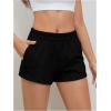 imageSOLY HUX Womens Sweat Shorts Casual Summer Elastic High Waist Running Lounge Shorts with PocketsPure Black