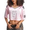 imageSOLY HUX Jersey Shirts for Women Y2k Crop Tops Streetwear Sportswear Short Sleeve TShirt Cute Football Jersey TopPink 9