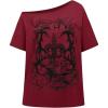 imageSOLY HUX Womens Plus Size Off The Shoulder Tops Graphic Tees Y2K Clothes Casual Short Sleeve Oversized T ShirtsRed Graphic