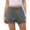 imageSOLY HUX Womens Sweat Shorts Casual Summer Elastic High Waist Running Lounge Shorts with PocketsDark Grey