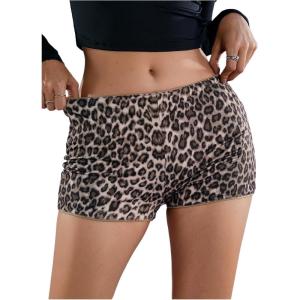 imageSOLY HUX Womens Cheetah Print Micro Shorts Leopard Y2k Mini Rave OutfitsGrey Leopard