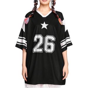 imageSOLY HUX Womens Jersey Shirts Y2K Graphic Tees Streetwear Cute Football Jerseys Oversized TShirt TopsBlack Graphic