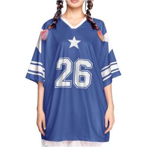 imageSOLY HUX Womens Jersey Shirts Y2K Graphic Tees Streetwear Cute Football Jerseys Oversized TShirt TopsDark Blue