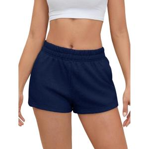 imageSOLY HUX Womens Sweat Shorts Casual Summer Elastic High Waist Running Lounge Shorts with PocketsDark Blue