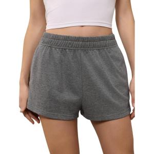 imageSOLY HUX Womens Sweat Shorts Casual Summer Elastic High Waist Running Lounge Shorts with PocketsDark Grey
