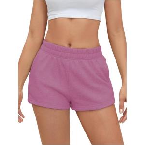 imageSOLY HUX Womens Sweat Shorts Casual Summer Elastic High Waist Running Lounge Shorts with PocketsDusty Pink