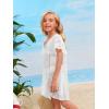 imageSOLY HUX Girls V Neck Crochet Short Sleeve Beach Dress Summer Swimsuit Bikini Cover UpPlain White
