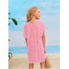 imageSOLY HUX Girls V Neck Crochet Short Sleeve Beach Dress Summer Swimsuit Bikini Cover UpPure Light Pink