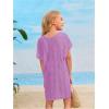 imageSOLY HUX Girls V Neck Crochet Short Sleeve Beach Dress Summer Swimsuit Bikini Cover UpSolid Mauve Purple