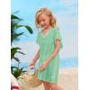 imageSOLY HUX Girls V Neck Crochet Short Sleeve Beach Dress Summer Swimsuit Bikini Cover UpSolid Mint Green