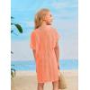 imageSOLY HUX Girls V Neck Crochet Short Sleeve Beach Dress Summer Swimsuit Bikini Cover UpSolid Orange