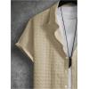 imageSOLY HUX Mens 2 Piece Shorts Sets Casual Beach Outfits Short Sleeve Button Down Hawaiian Shirt SetsPlain Khaki