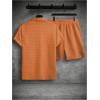 imageSOLY HUX Mens 2 Piece Shorts Sets Casual Beach Outfits Short Sleeve Button Down Hawaiian Shirt SetsPlain Orange