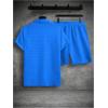 imageSOLY HUX Mens 2 Piece Shorts Sets Casual Beach Outfits Short Sleeve Button Down Hawaiian Shirt SetsPlain Royal Blue