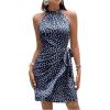 imageSOLY HUX Womens Allover Print Wrap Halter Dress Summer Knot Side Sleeveless High Waist Fitted Short DressesNavy Blue
