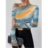 imageSOLY HUX Womens Off The Shoulder Tops Long Sleeve T Shirts Going Out Tops Casual Trendy Ruched Slim Fitted TeesApricot Multi