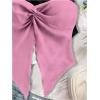 imageSOLY HUX Womens Tube Top Twist Split Hem Strapless Sleeveless Asymmetrical Going Out Crop TopsBlack and Pink